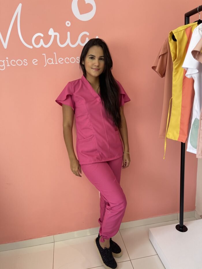 Pijama Modelo 04 Oxfordine com Laço na Barra da Calça