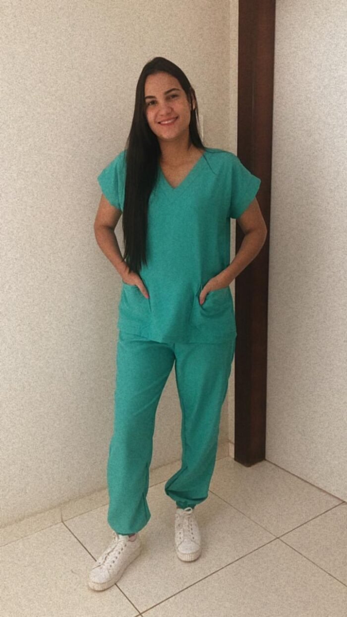 Pijama Modelo 01 Oxfordine Com Elástico na Barra da Calça